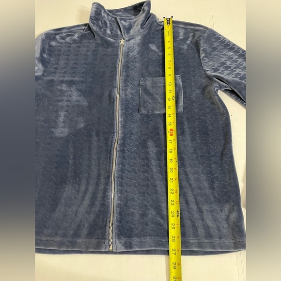 Urban Outfitters Velour Full Zip Size Medium Blue - Picture 6 of 7